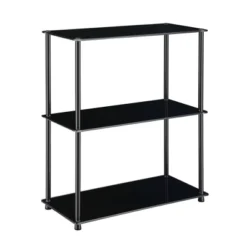 26.5" Designs2Go Classic Glass 3 Shelf Bookshelf - Breighton Home -Urban Nest Store GUEST ceb6f388 7134 4222 a4c4 8a7a7452f776