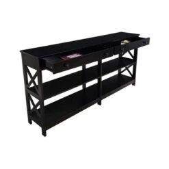 60" Oxford 2 Drawer Console Table With Shelves - Breighton Home -Urban Nest Store GUEST d3029633 5af7 4cca 93bb f53de484b162
