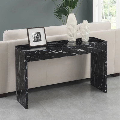 Breighton Home Northfield Hall Console Table/Desk In Black Faux Marble 3 Breighton Home Northfield Hall Console Table/Desk In Black Faux Marble