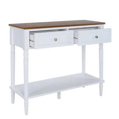 French Country 2 Drawer Hall Table With Shelf - Breighton Home 10 French Country 2 Drawer Hall Table With Shelf - Breighton Home - Image 8