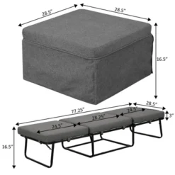 Designs4Comfort Folding Bed Ottoman Soft Gray Fabric - Breighton Home: Multi-Functional Sleeper, No Assembly Required 20 Designs4Comfort Folding Bed Ottoman Soft Gray Fabric - Breighton Home: Multi-Functional Sleeper, No Assembly Required -Urban Nest Store GUEST e26fa121 c353 4afc 99ca 816a4d43729a