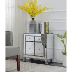 Gold Coast Vineyard 2 Drawer Mirrored Cabinet Weathered Gray - Breighton Home -Urban Nest Store GUEST e318b972 e416 4000 aabc a016c13f533d