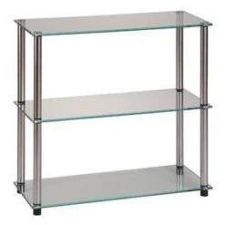 26.5" Designs2Go Classic Glass 3 Shelf Bookshelf - Breighton Home -Urban Nest Store GUEST e3272250 51eb 41a0 bcfc 27bf78ed435e