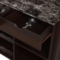 Uptown Wine Bar With Cabinet Faux Black Marble/Espresso - Breighton Home -Urban Nest Store GUEST e352529b 9ece 4d01 b049 d9e420429a83