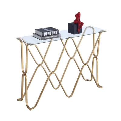 Neptune Console Table Glass Top/Gold - Breighton Home 4 Neptune Console Table Glass Top/Gold - Breighton Home - Image 2