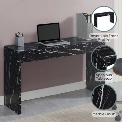 Breighton Home Northfield Hall Console Table/Desk In Black Faux Marble 6 Breighton Home Northfield Hall Console Table/Desk In Black Faux Marble - Image 4