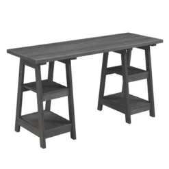 Designs2Go Double Trestle Desk With Shelves - Breighton Home -Urban Nest Store GUEST edb0e4d2 3b6c 424e 8838 cdb3c05c7118