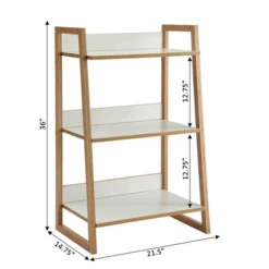 36" Oslo Sundance 3 Tier Shelf White/Bamboo - Breighton Home -Urban Nest Store GUEST f153cc59 846a 42a2 98a3 d0f58f729415