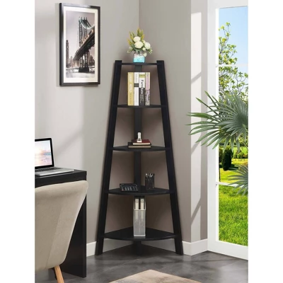 62" Newport 5 Tier Wide Corner Bookcase - Breighton Home 3 62" Newport 5 Tier Wide Corner Bookcase - Breighton Home