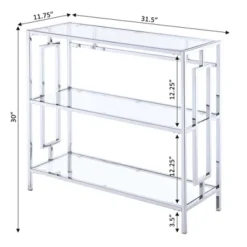 30" Town Square Chrome 3 Tier Bookcase Chrome - Breighton Home -Urban Nest Store GUEST f18ee9d4 3037 4447 8288 c17e540f61b8