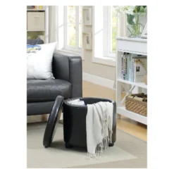 Designs4Comfort Round Accent Storage Ottoman - Breighton Home -Urban Nest Store GUEST f1a1362a b2ac 496c b862 3e889d1979df