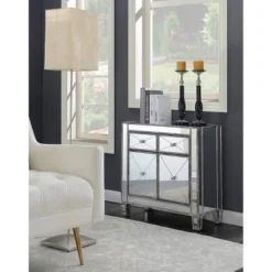 Gold Coast Vineyard 2 Drawer Mirrored Cabinet Weathered Gray - Breighton Home -Urban Nest Store GUEST f86a8d14 432e 4f93 9ee6 3a41aee7399b