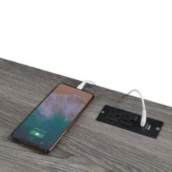 47" Monterey Desk With Charging Station Weathered Gray/Black - Breighton Home -Urban Nest Store GUEST feb70359 169d 4ffb b0e3 aadbd0c0f9e5